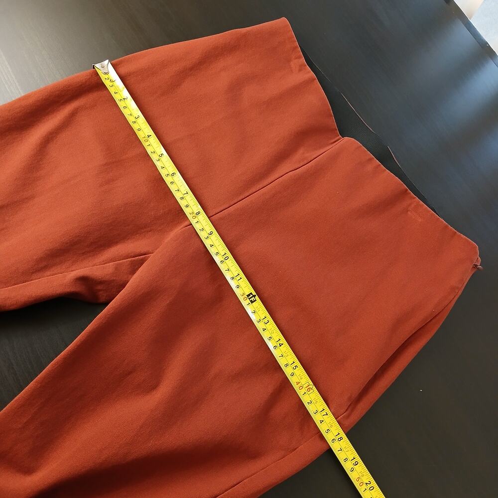 A New Day Slim Straight Leg Pintuck Ankle Pants 8 red-orange stretch high waist - Picture 9 of 14